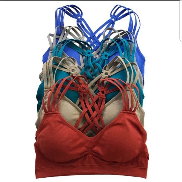 LAST 1! Light gray multi strap racerback bralette - Picture 2 of 5